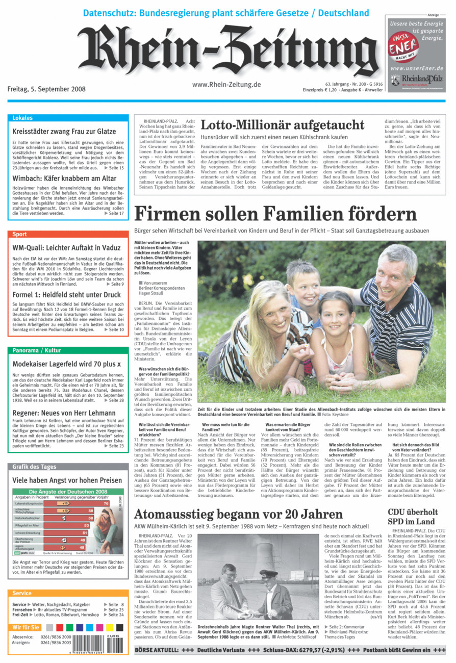 Rhein-Zeitung Kreis Ahrweiler vom Freitag, 05.09.2008