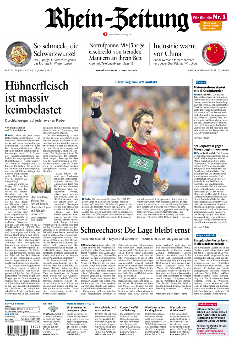 Rhein-Zeitung Kreis Ahrweiler vom Freitag, 11.01.2019