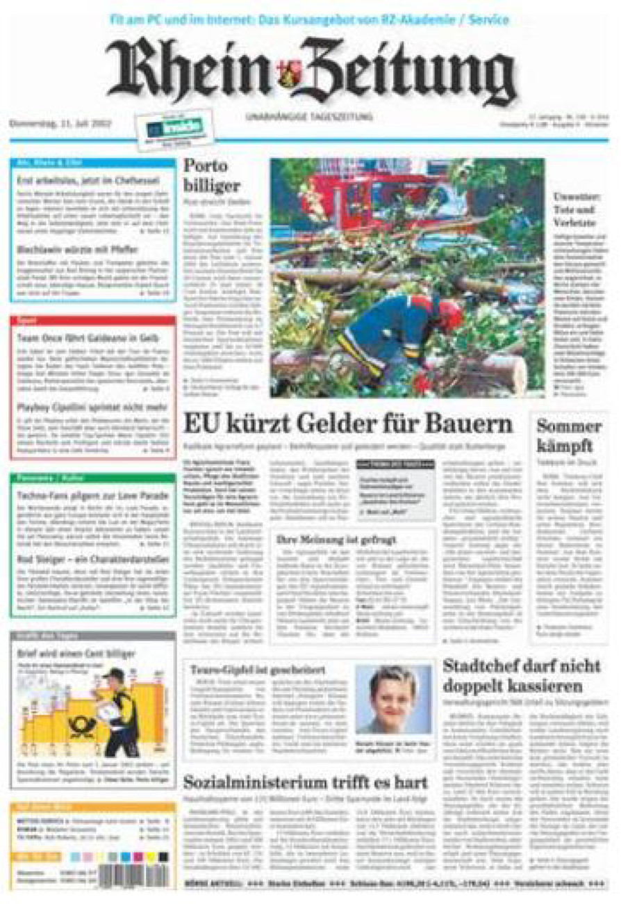 Rhein-Zeitung Kreis Ahrweiler vom Donnerstag, 11.07.2002
