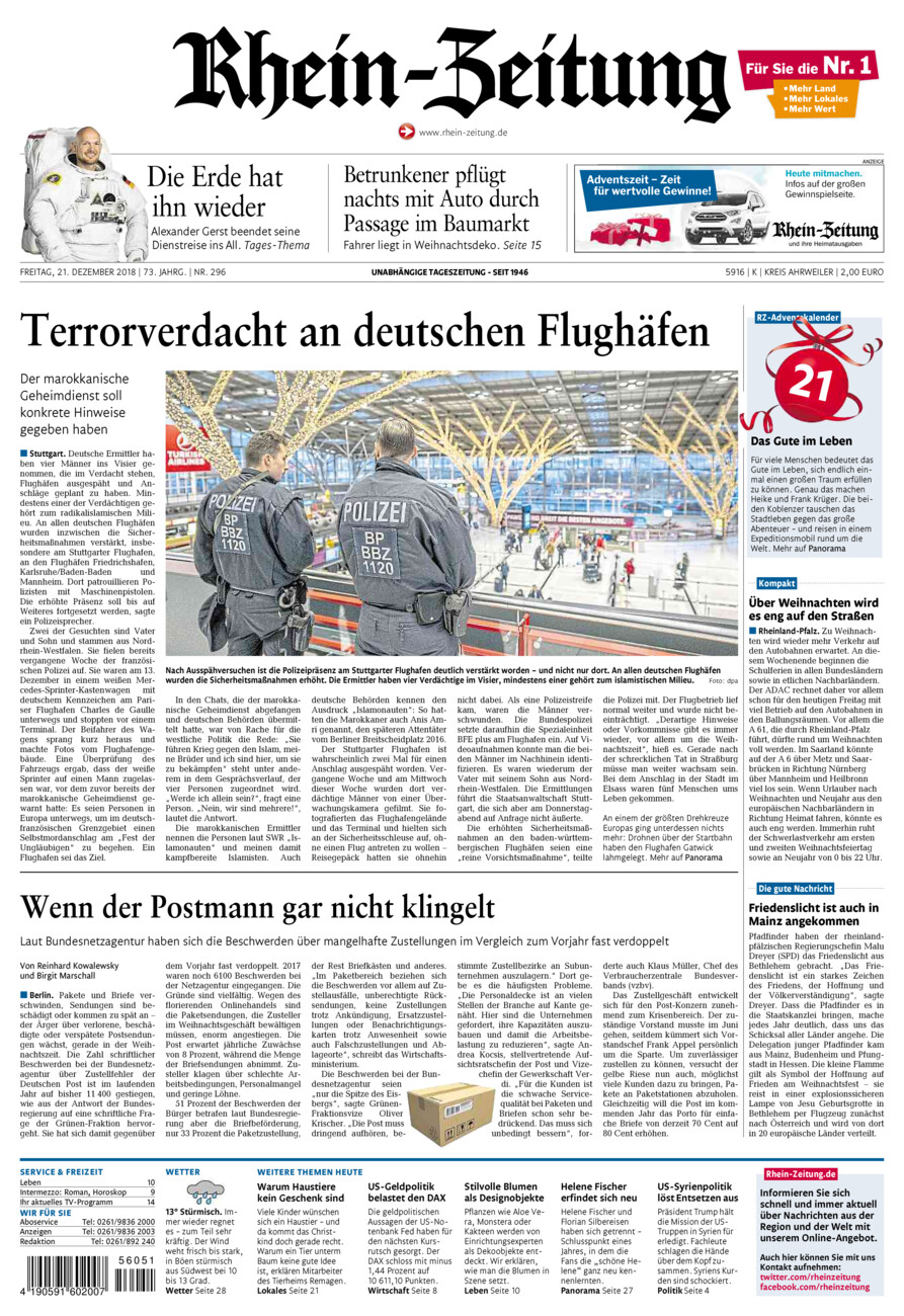 Rhein-Zeitung Kreis Ahrweiler vom Freitag, 21.12.2018