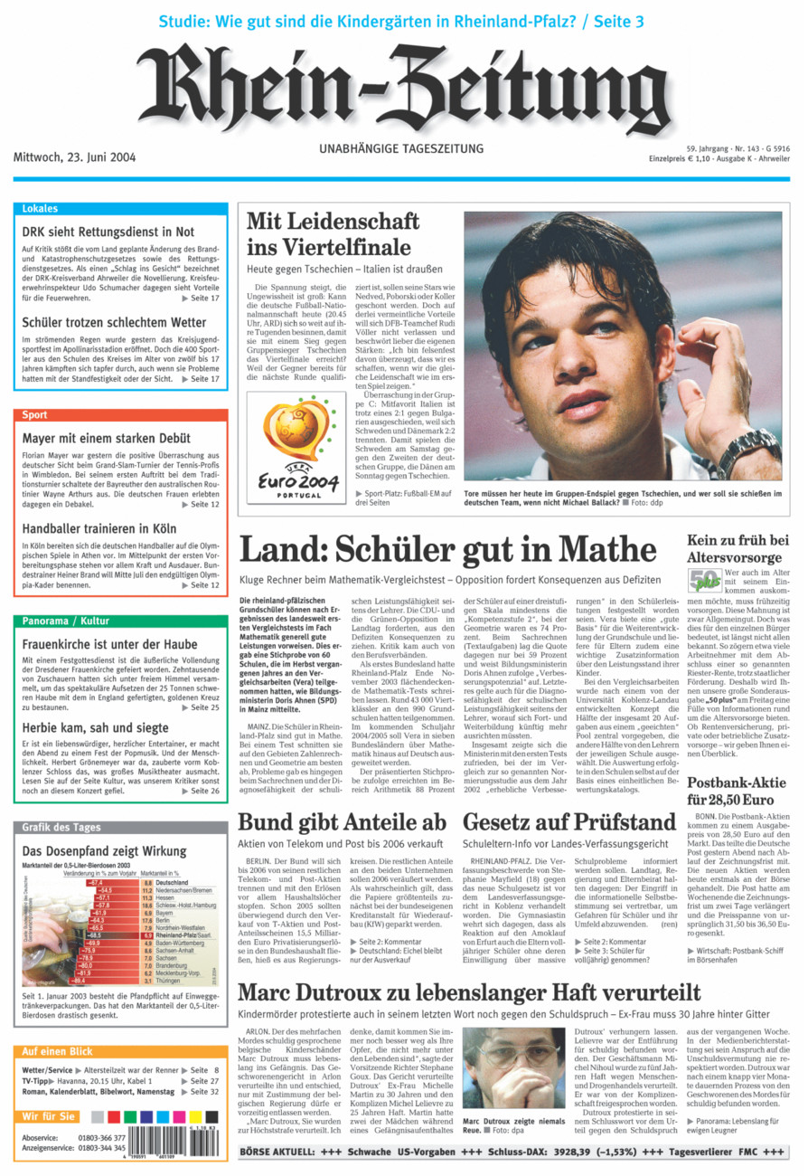 Rhein-Zeitung Kreis Ahrweiler vom Mittwoch, 23.06.2004