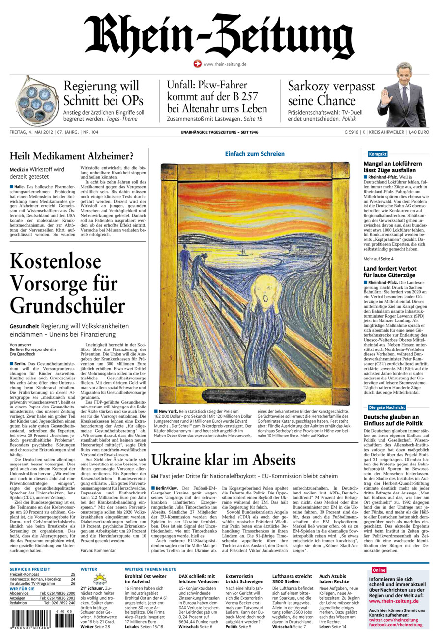 Rhein-Zeitung Kreis Ahrweiler vom Freitag, 04.05.2012