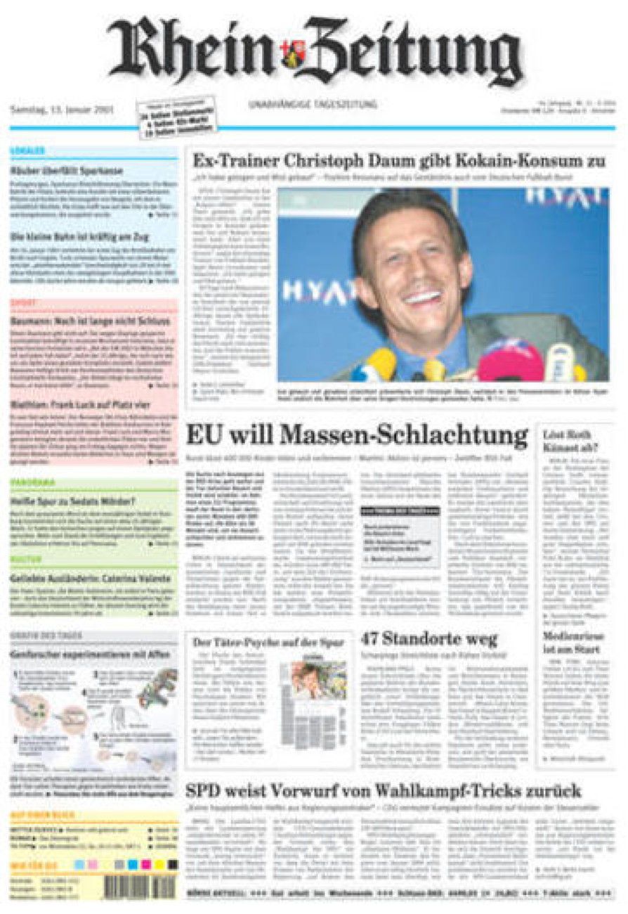 Rhein-Zeitung Kreis Ahrweiler vom Samstag, 13.01.2001