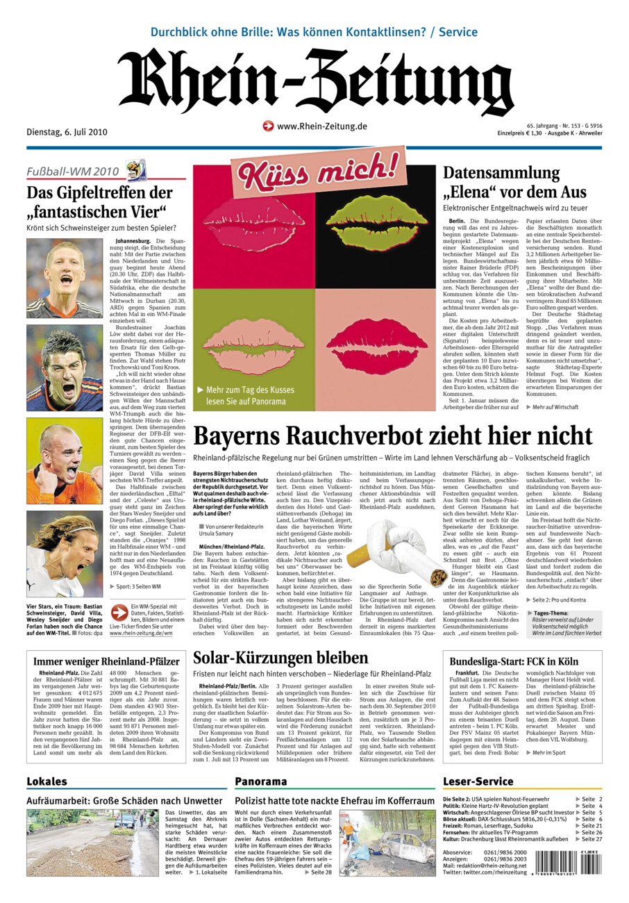 Rhein-Zeitung Kreis Ahrweiler vom Dienstag, 06.07.2010