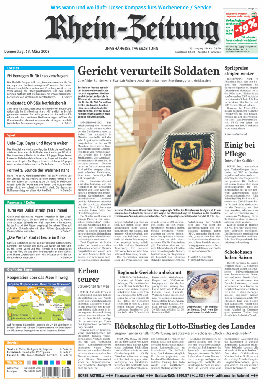 Rhein-Zeitung Kreis Ahrweiler vom Donnerstag, 13.03.2008