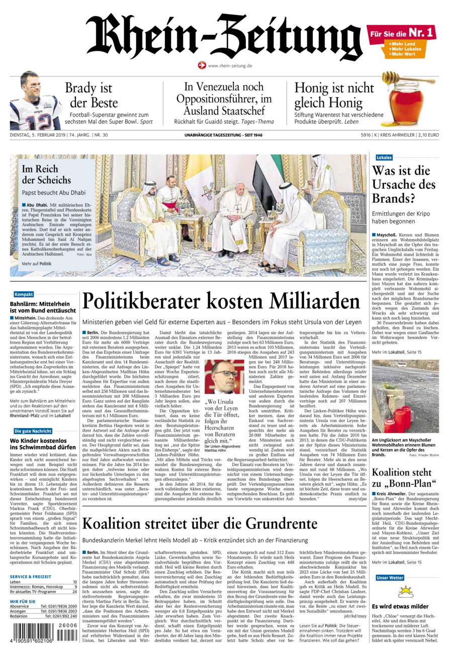 Rhein-Zeitung Kreis Ahrweiler vom Dienstag, 05.02.2019