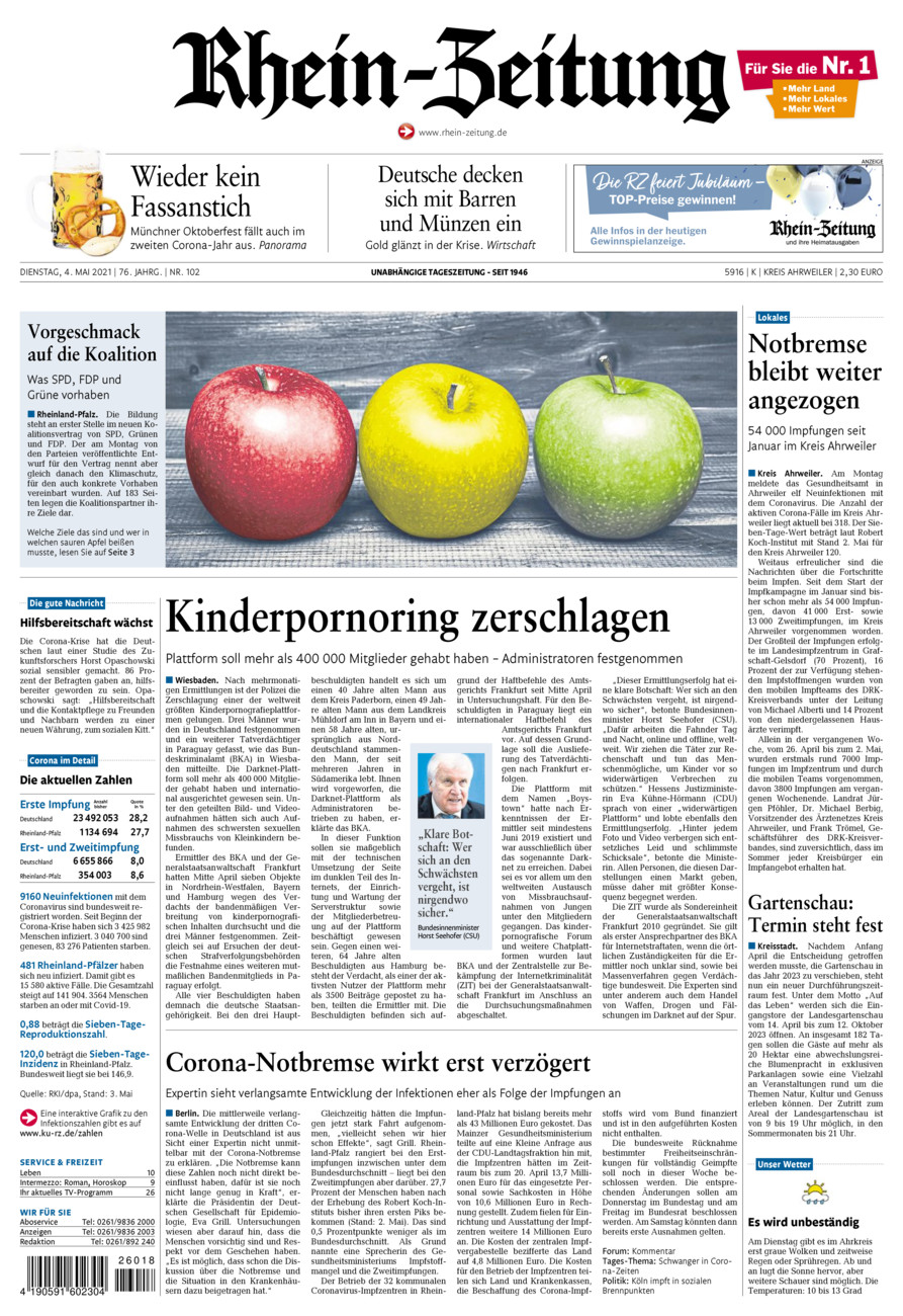 Rhein-Zeitung Kreis Ahrweiler vom Dienstag, 04.05.2021