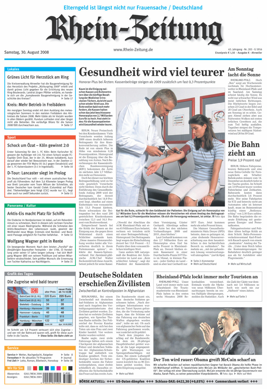 Rhein-Zeitung Kreis Ahrweiler vom Samstag, 30.08.2008