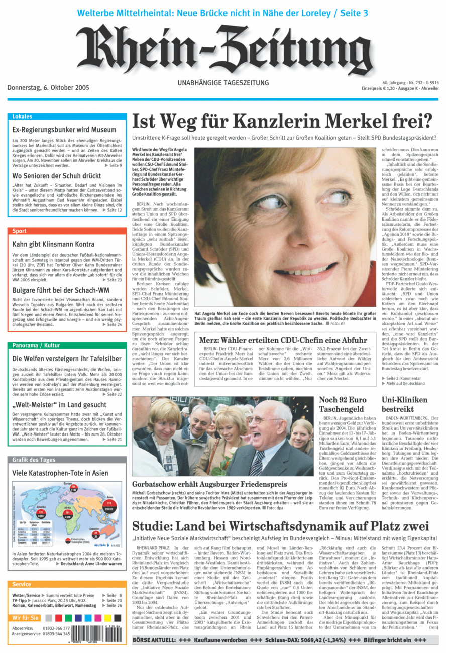 Rhein-Zeitung Kreis Ahrweiler vom Donnerstag, 06.10.2005