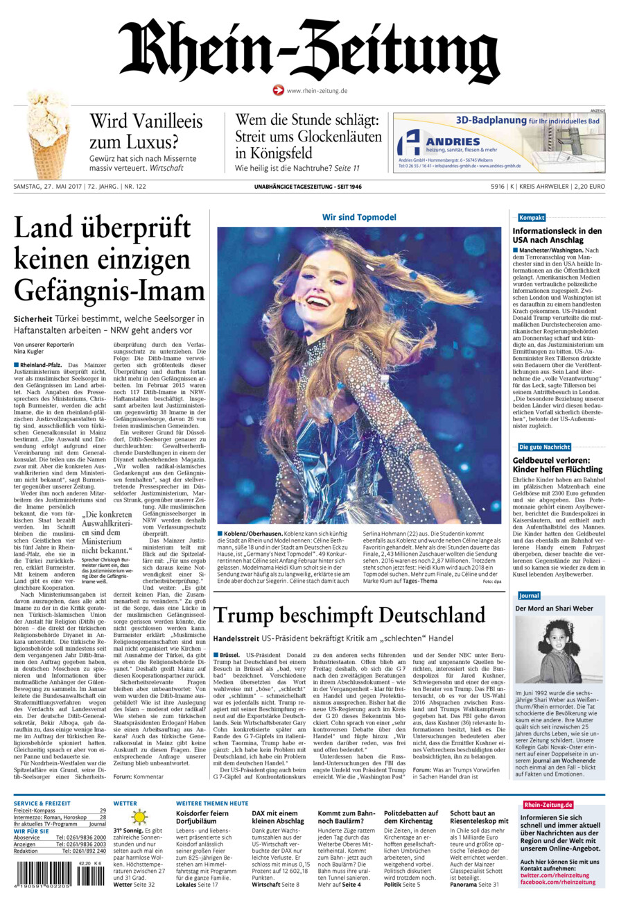 Rhein-Zeitung Kreis Ahrweiler vom Samstag, 27.05.2017