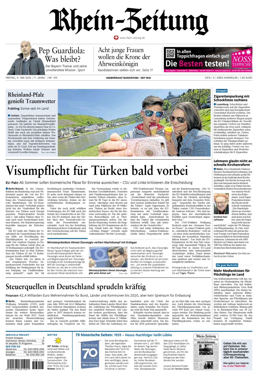Rhein-Zeitung Kreis Ahrweiler vom Freitag, 06.05.2016