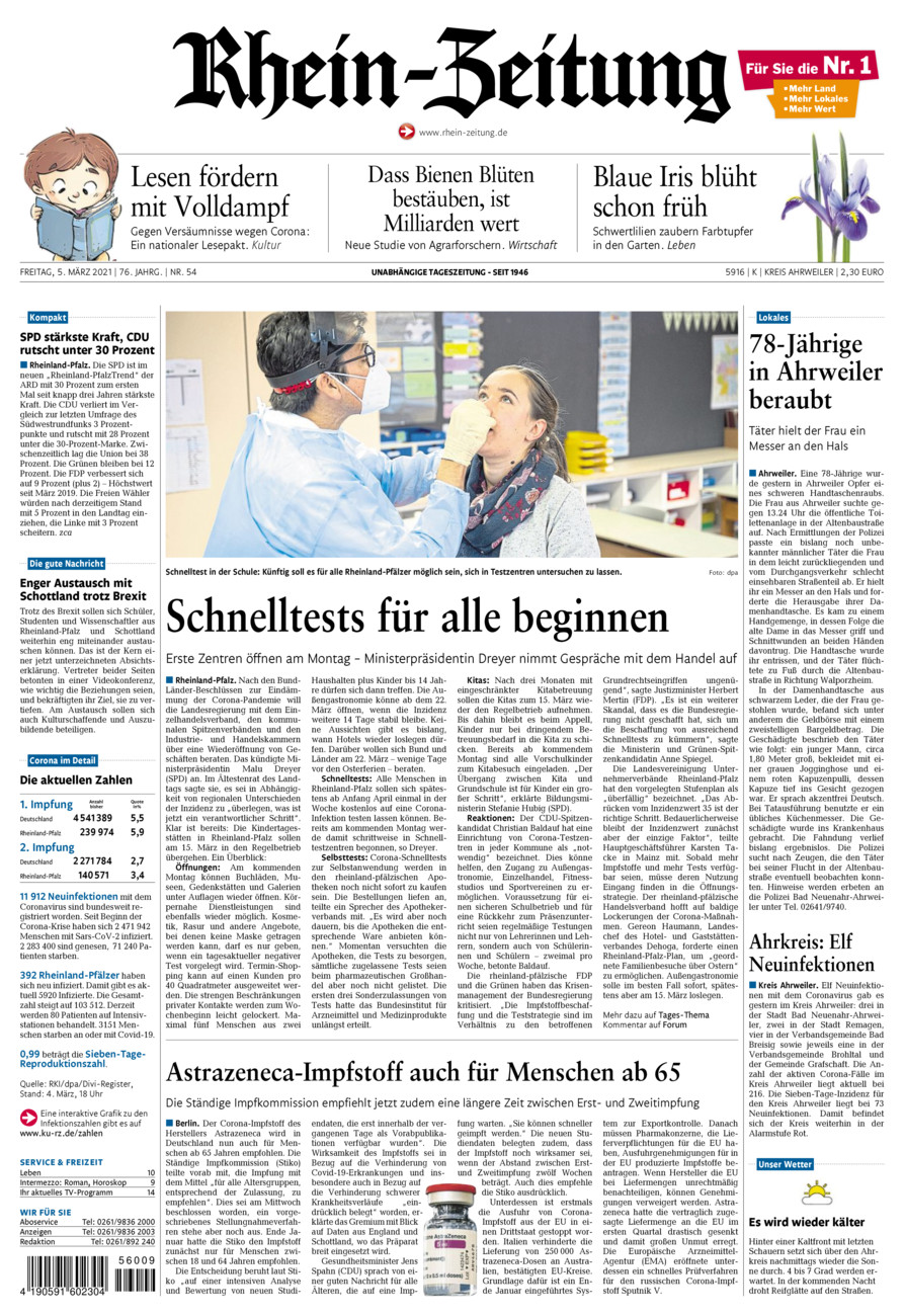 Rhein-Zeitung Kreis Ahrweiler vom Freitag, 05.03.2021