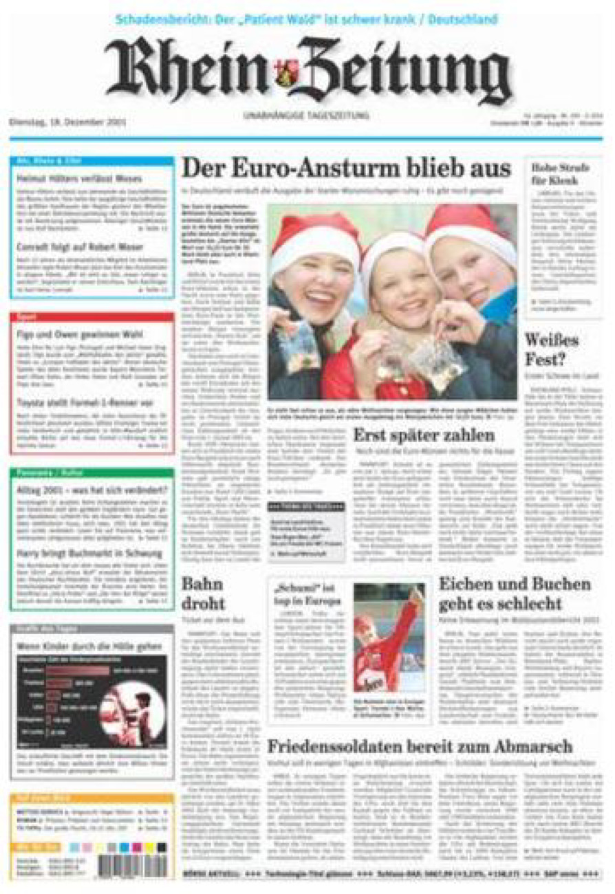 Rhein-Zeitung Kreis Ahrweiler vom Dienstag, 18.12.2001