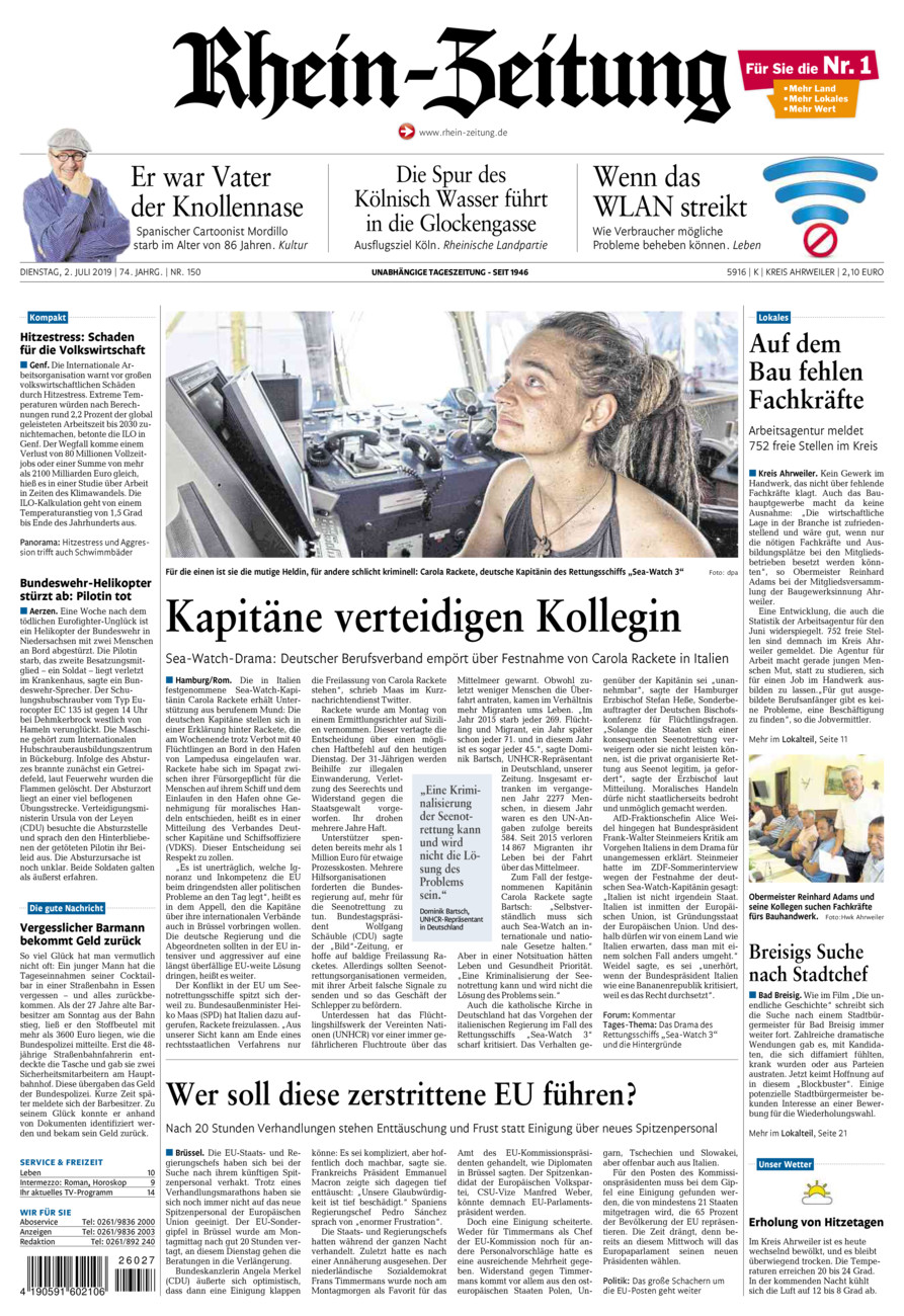 Rhein-Zeitung Kreis Ahrweiler vom Dienstag, 02.07.2019