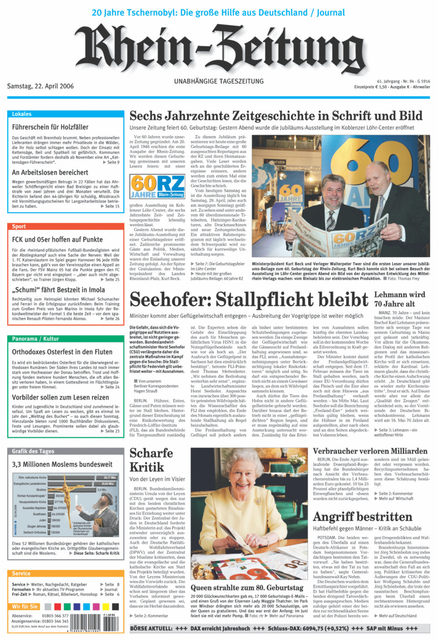 Rhein-Zeitung Kreis Ahrweiler vom Samstag, 22.04.2006