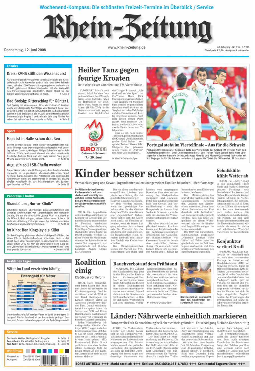 Rhein-Zeitung Kreis Ahrweiler vom Donnerstag, 12.06.2008