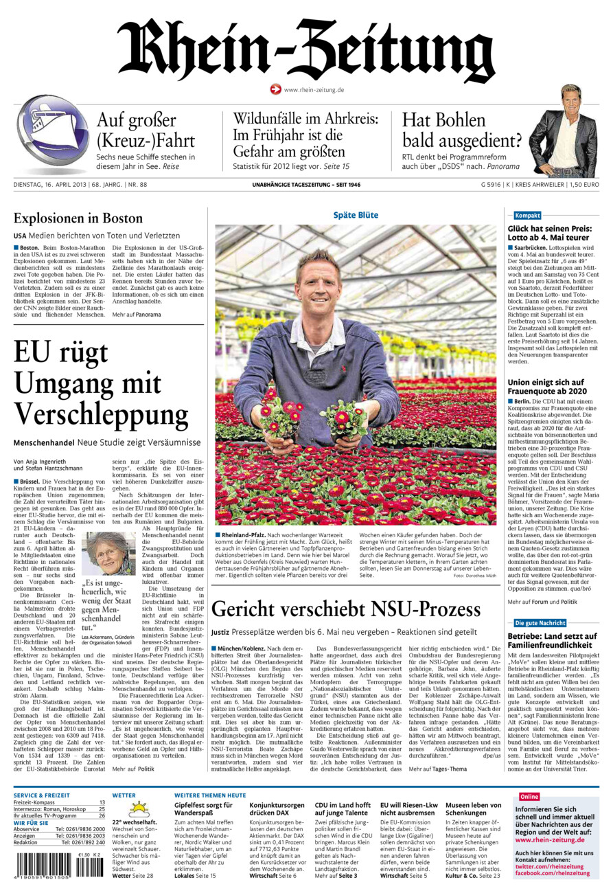 Rhein-Zeitung Kreis Ahrweiler vom Dienstag, 16.04.2013