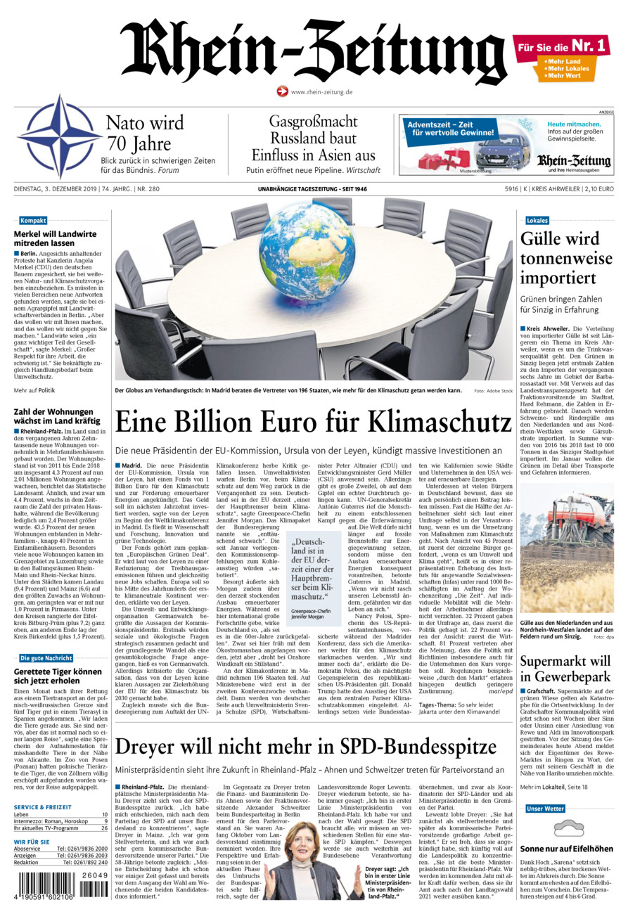 Rhein-Zeitung Kreis Ahrweiler vom Dienstag, 03.12.2019
