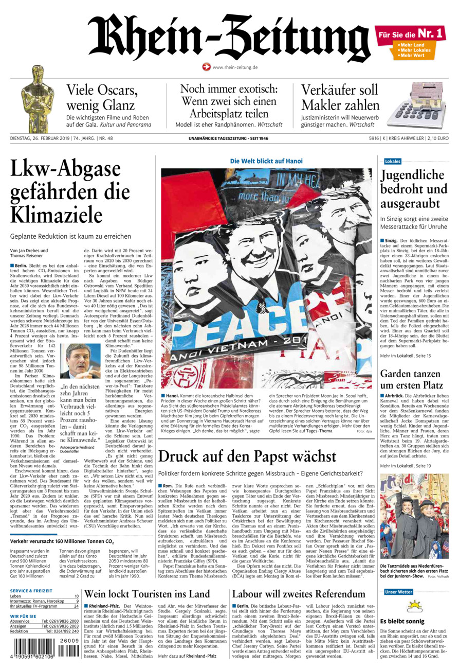 Rhein-Zeitung Kreis Ahrweiler vom Dienstag, 26.02.2019