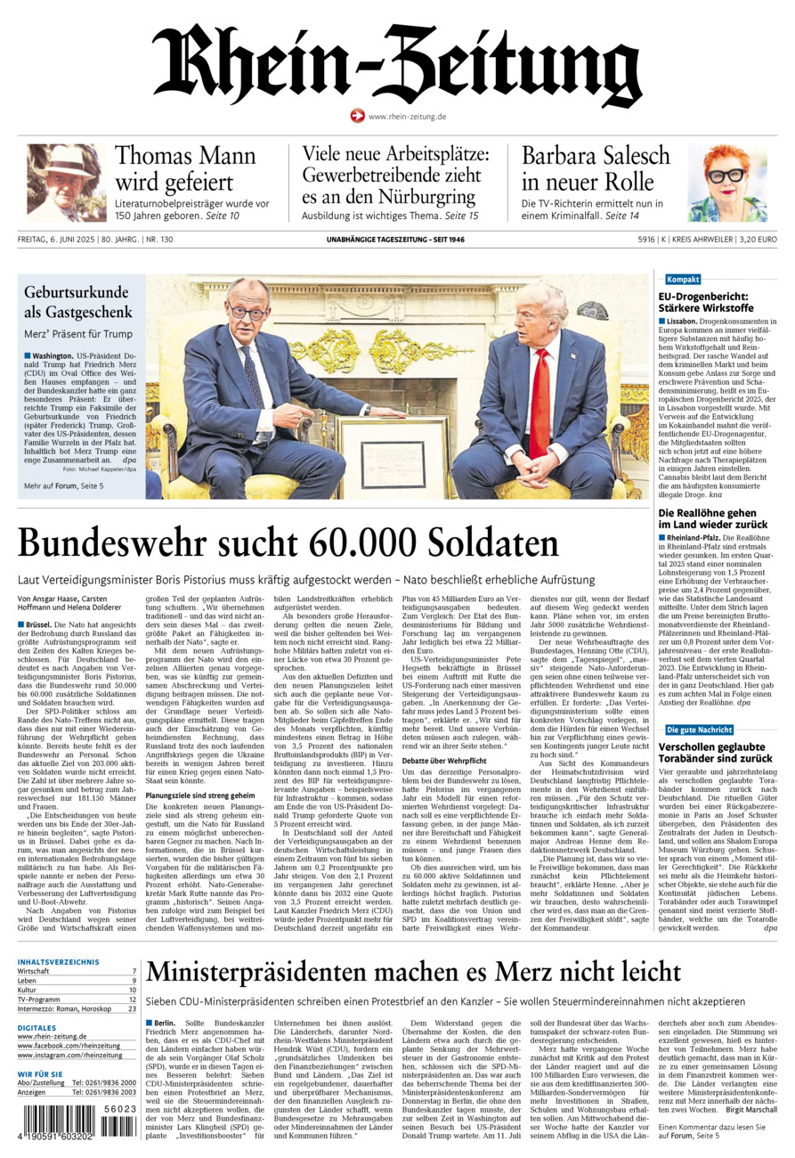 Rhein-Zeitung Kreis Ahrweiler vom Freitag, 06.06.2025