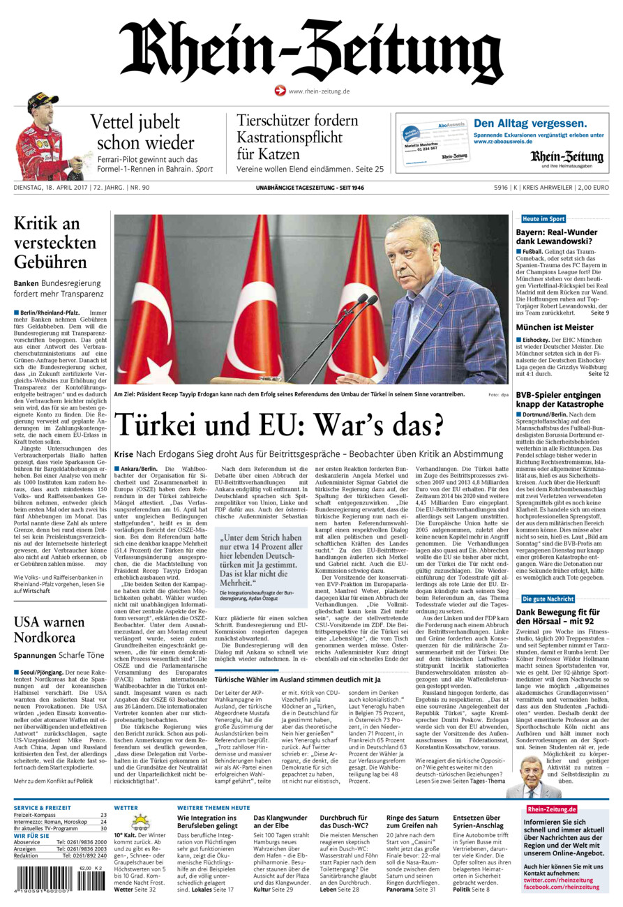 Rhein-Zeitung Kreis Ahrweiler vom Dienstag, 18.04.2017