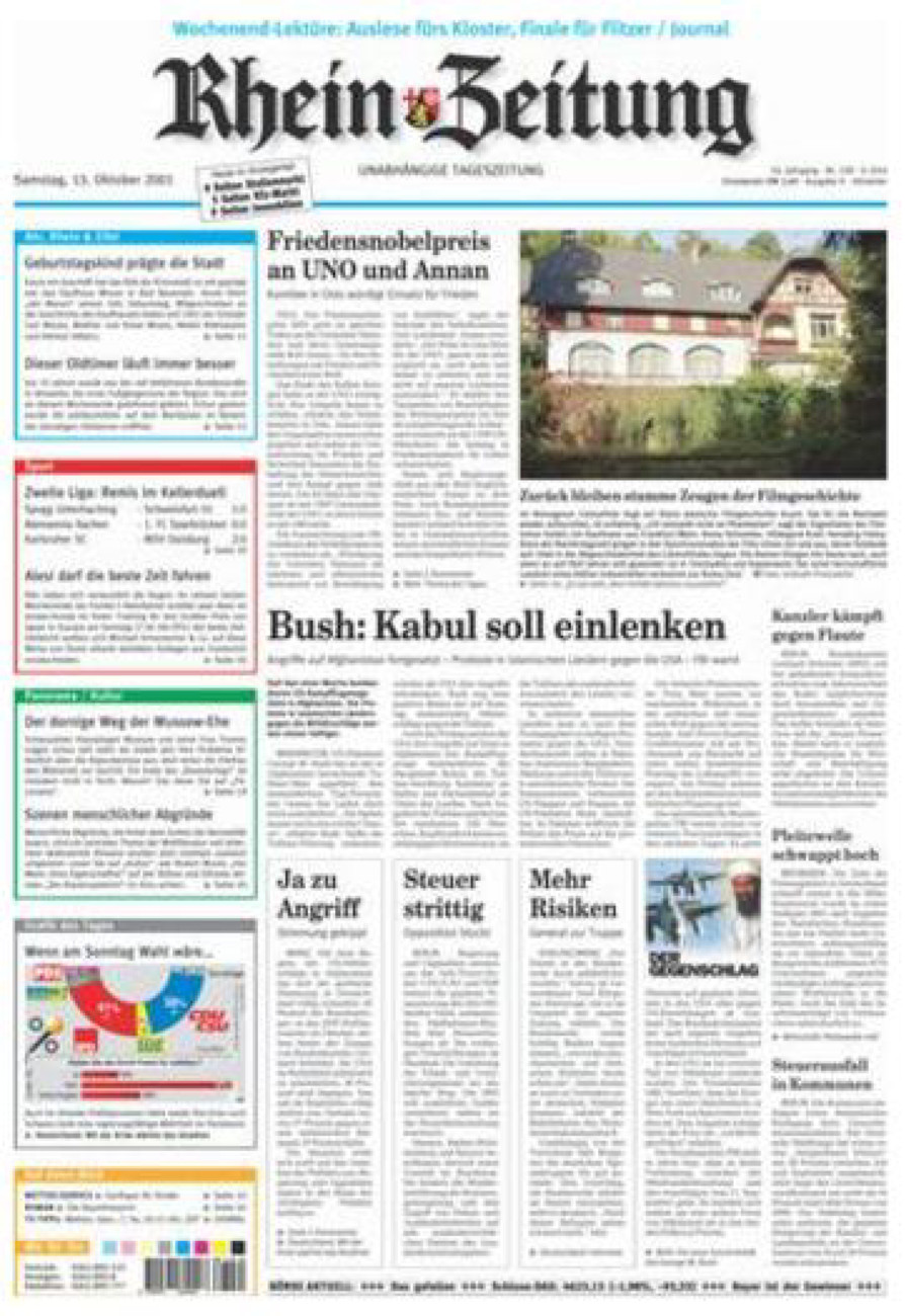 Rhein-Zeitung Kreis Ahrweiler vom Samstag, 13.10.2001