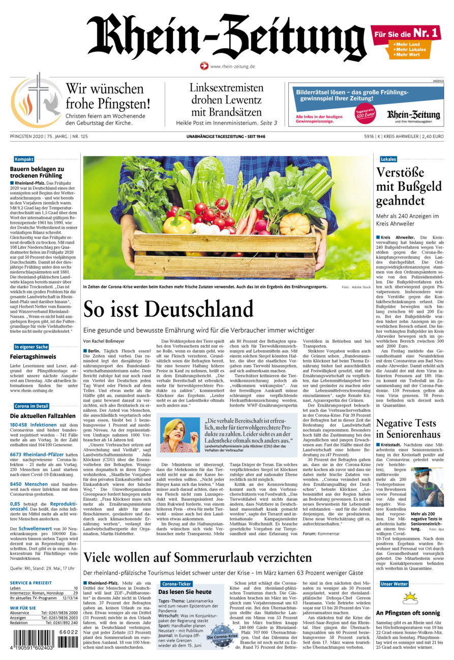 Rhein-Zeitung Kreis Ahrweiler vom Samstag, 30.05.2020