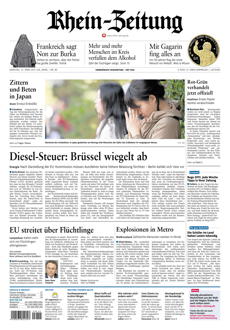 Rhein-Zeitung Kreis Ahrweiler vom Dienstag, 12.04.2011