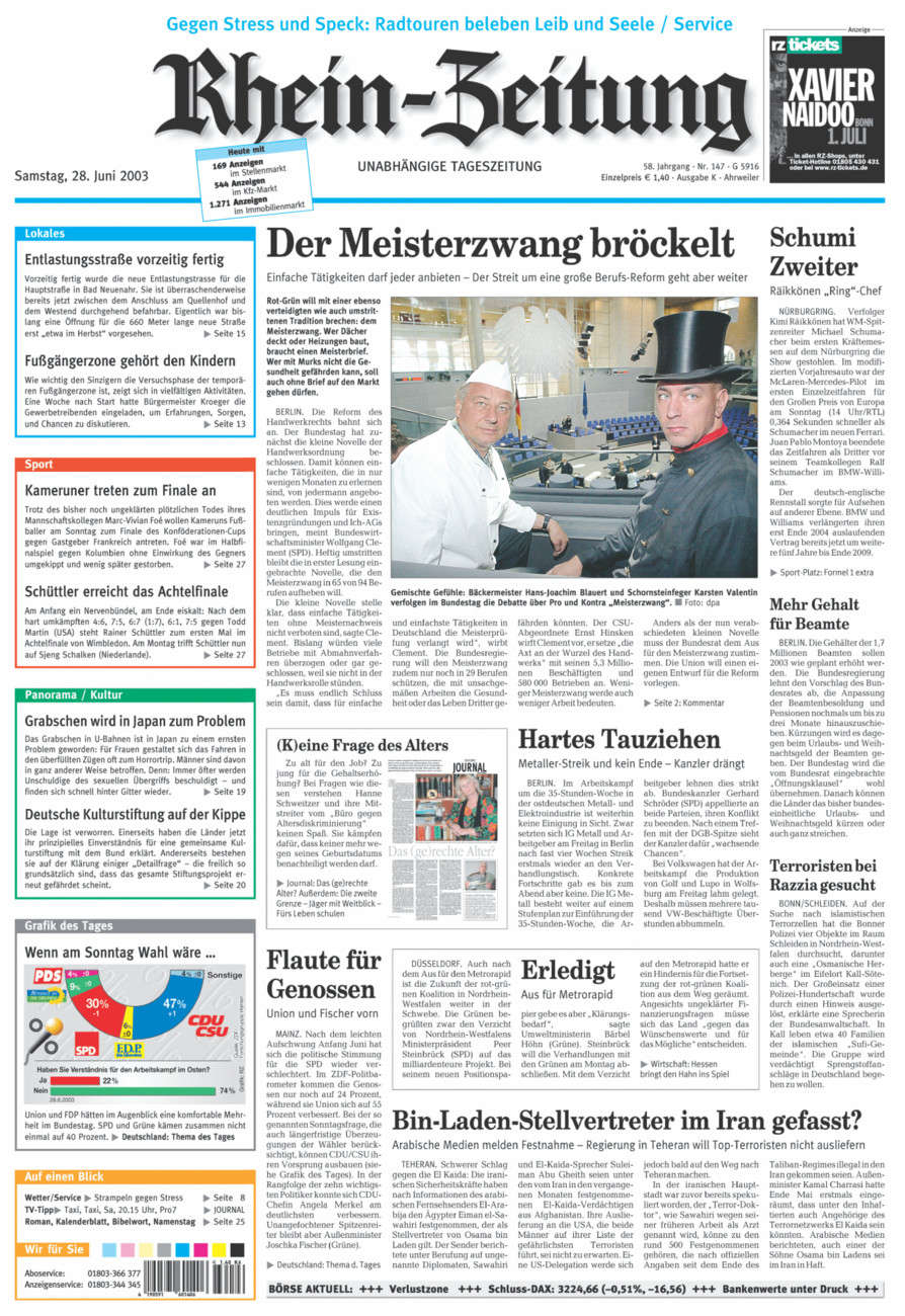 Rhein-Zeitung Kreis Ahrweiler vom Samstag, 28.06.2003