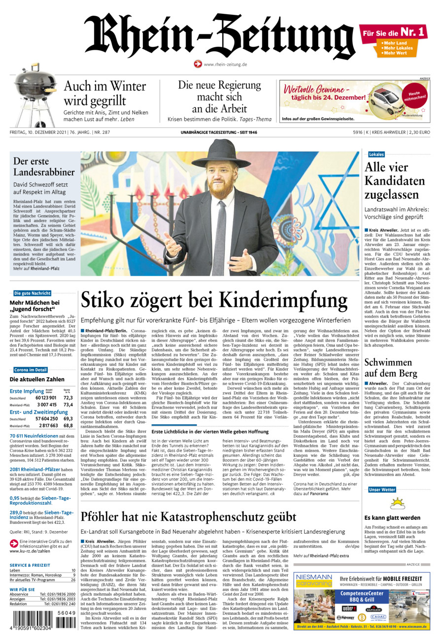 Rhein-Zeitung Kreis Ahrweiler vom Freitag, 10.12.2021