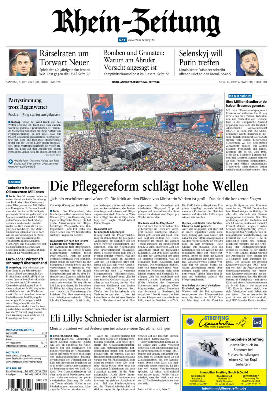 Rhein-Zeitung Kreis Ahrweiler vom Samstag, 06.06.2026