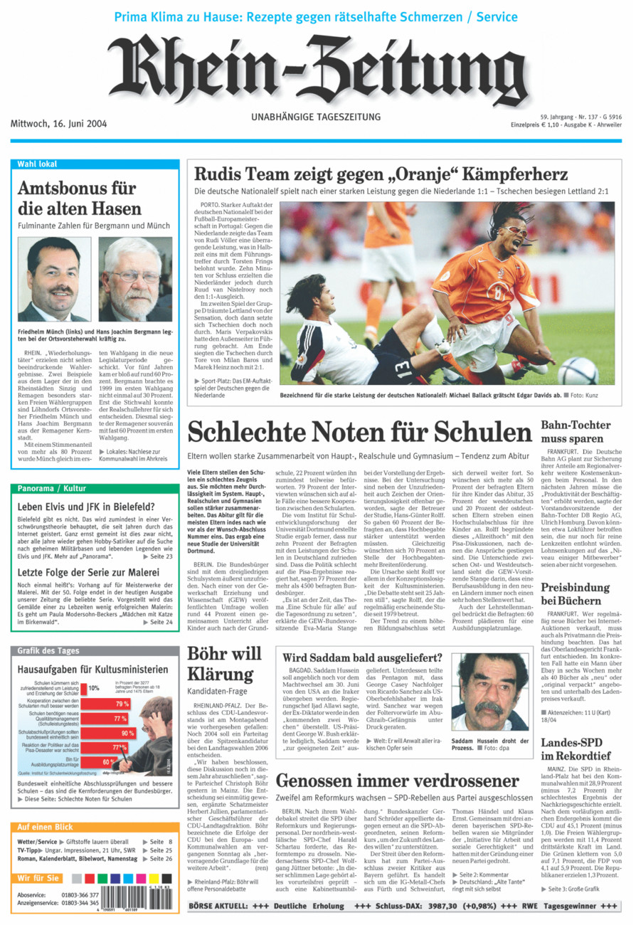 Rhein-Zeitung Kreis Ahrweiler vom Mittwoch, 16.06.2004