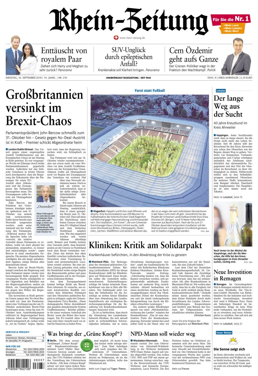 Rhein-Zeitung Kreis Ahrweiler vom Dienstag, 10.09.2019