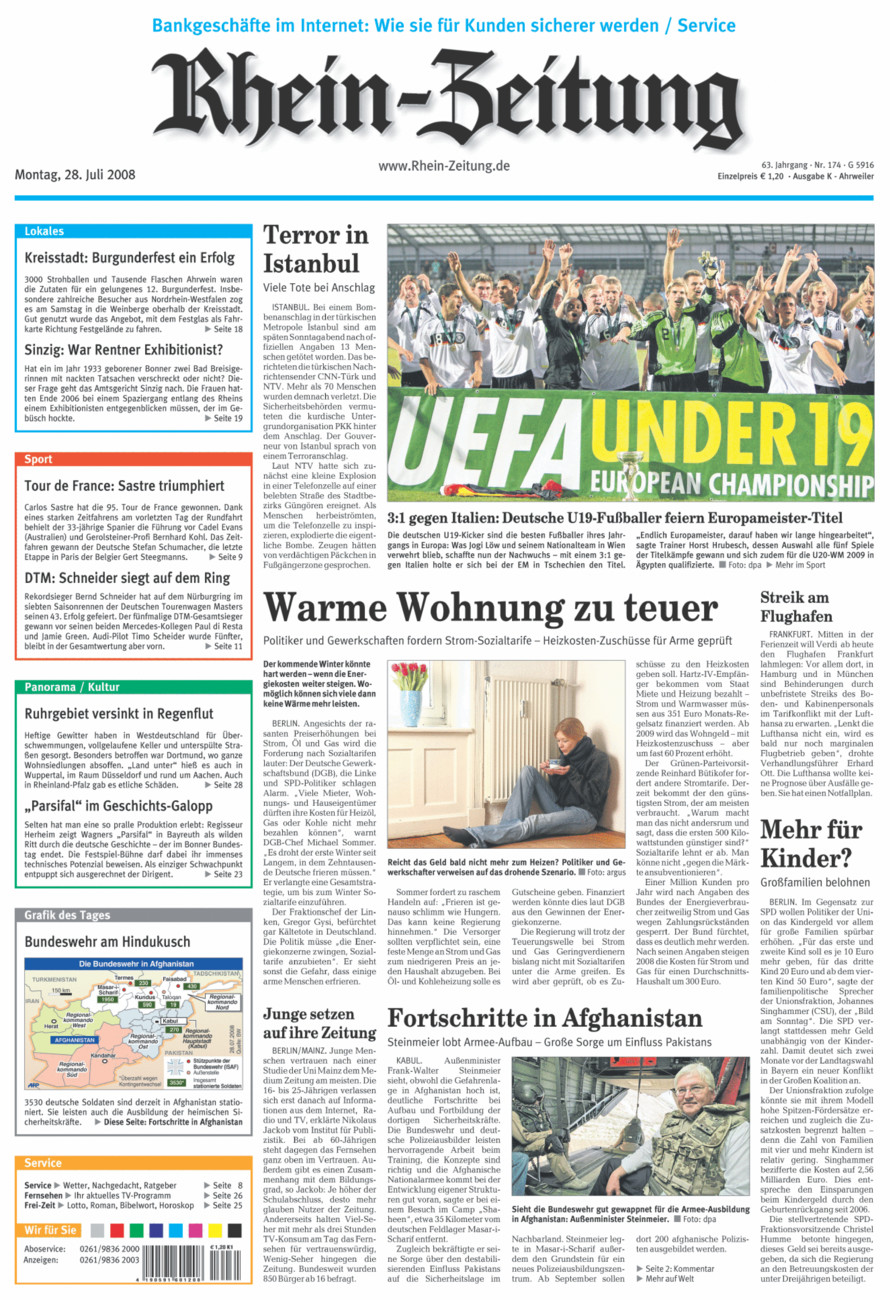 Rhein-Zeitung Kreis Ahrweiler vom Montag, 28.07.2008