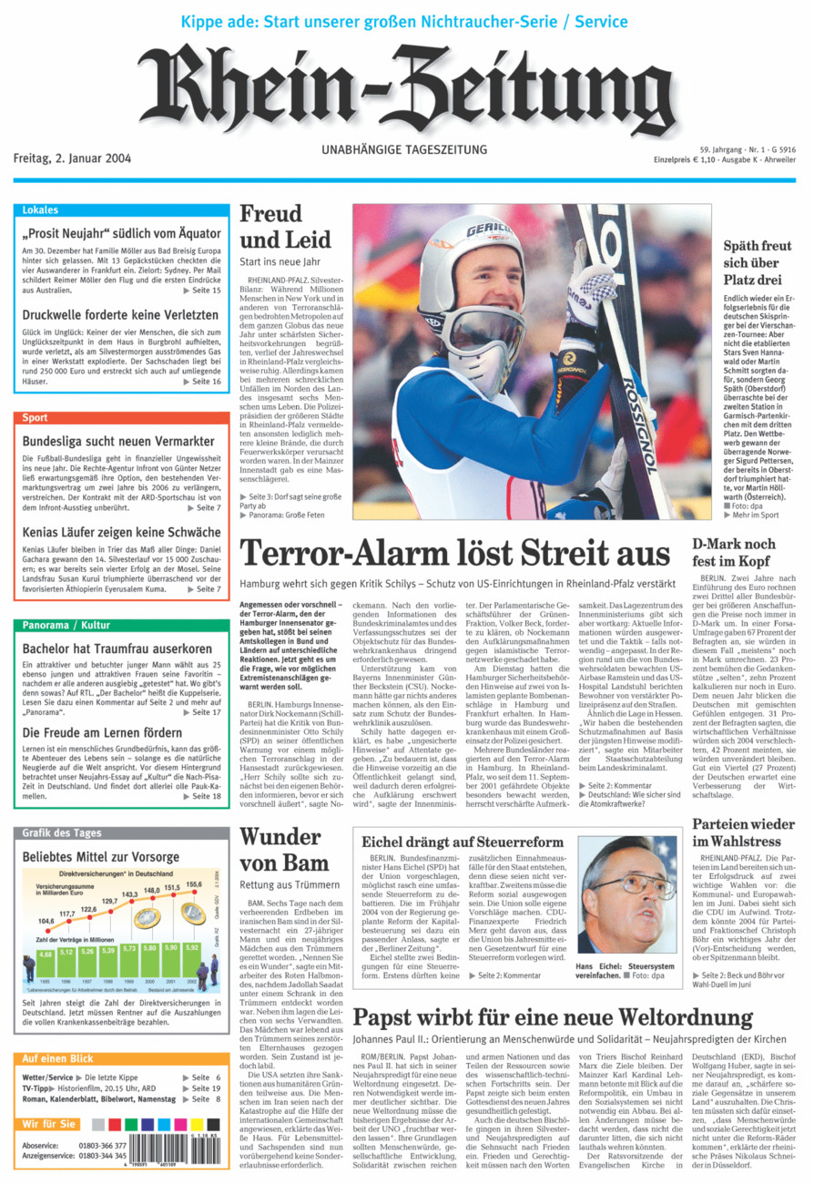 Rhein-Zeitung Kreis Ahrweiler vom Freitag, 02.01.2004