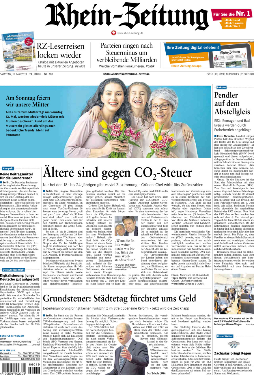 Rhein-Zeitung Kreis Ahrweiler vom Samstag, 11.05.2019