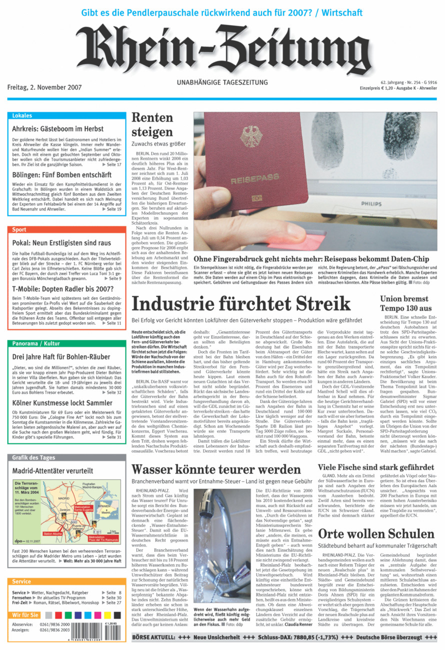 Rhein-Zeitung Kreis Ahrweiler vom Freitag, 02.11.2007