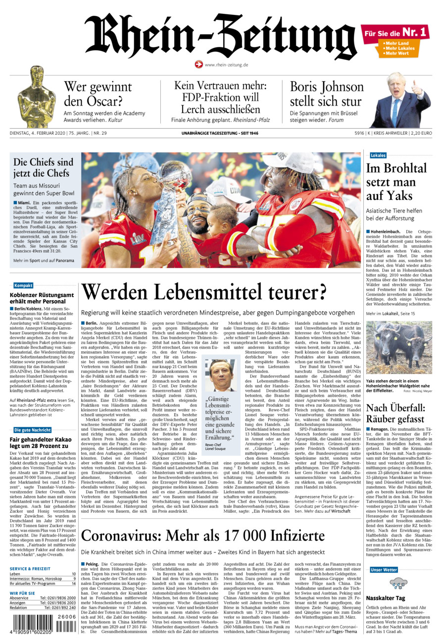 Rhein-Zeitung Kreis Ahrweiler vom Dienstag, 04.02.2020