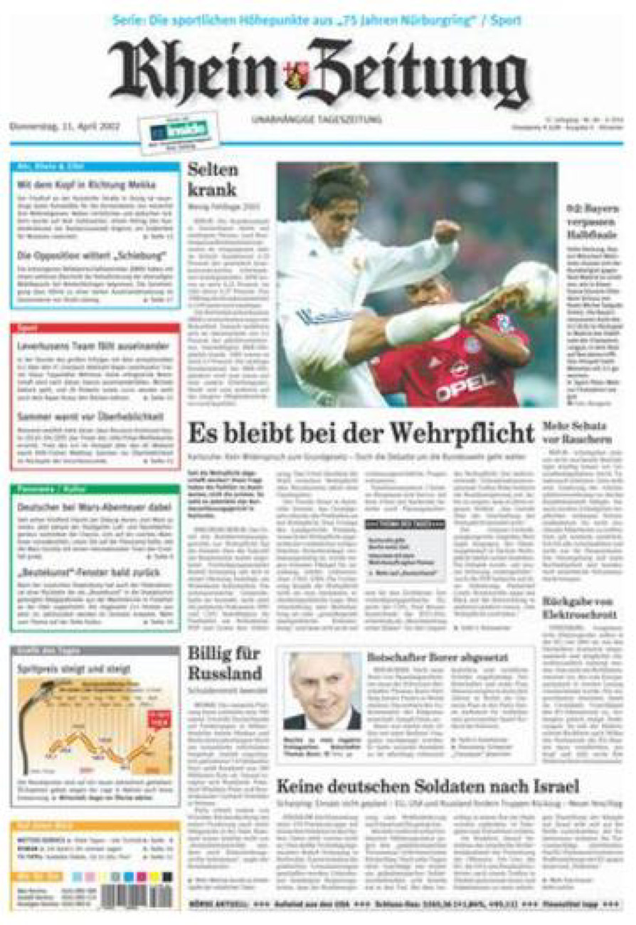Rhein-Zeitung Kreis Ahrweiler vom Donnerstag, 11.04.2002