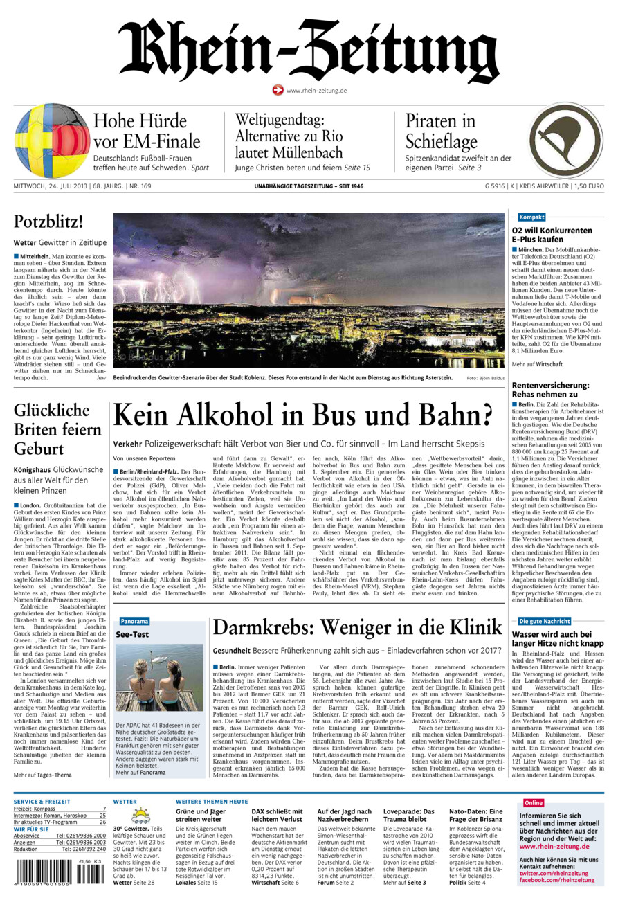 Rhein-Zeitung Kreis Ahrweiler vom Mittwoch, 24.07.2013