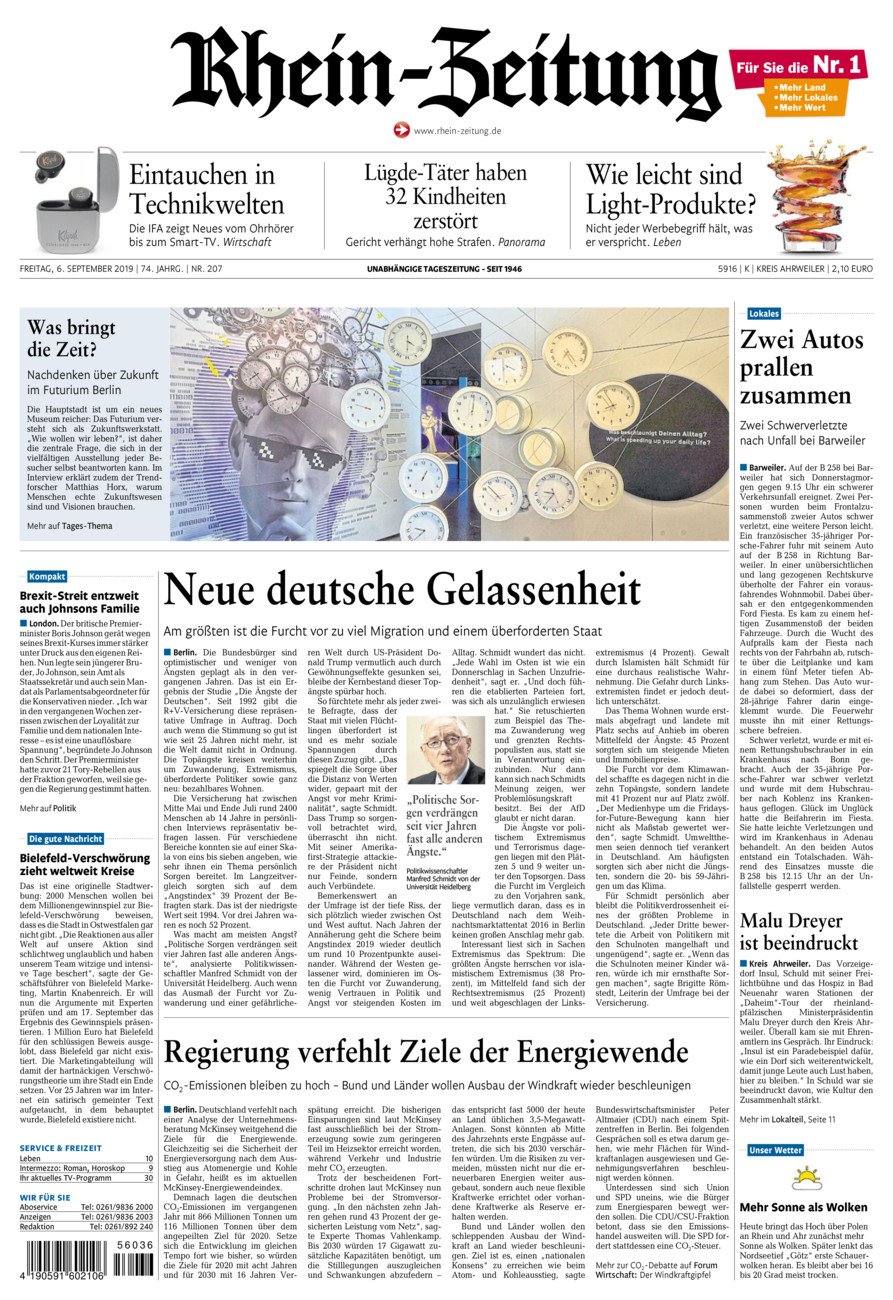 Rhein-Zeitung Kreis Ahrweiler vom Freitag, 06.09.2019