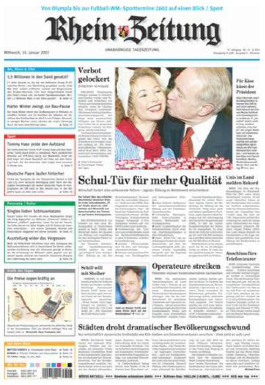 Rhein-Zeitung Kreis Ahrweiler vom Mittwoch, 16.01.2002