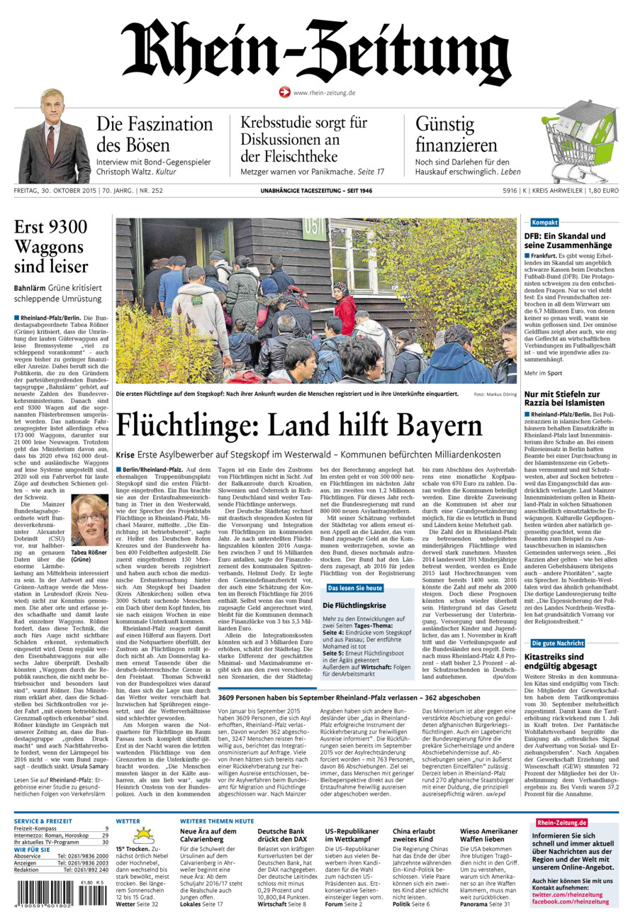Rhein-Zeitung Kreis Ahrweiler vom Freitag, 30.10.2015