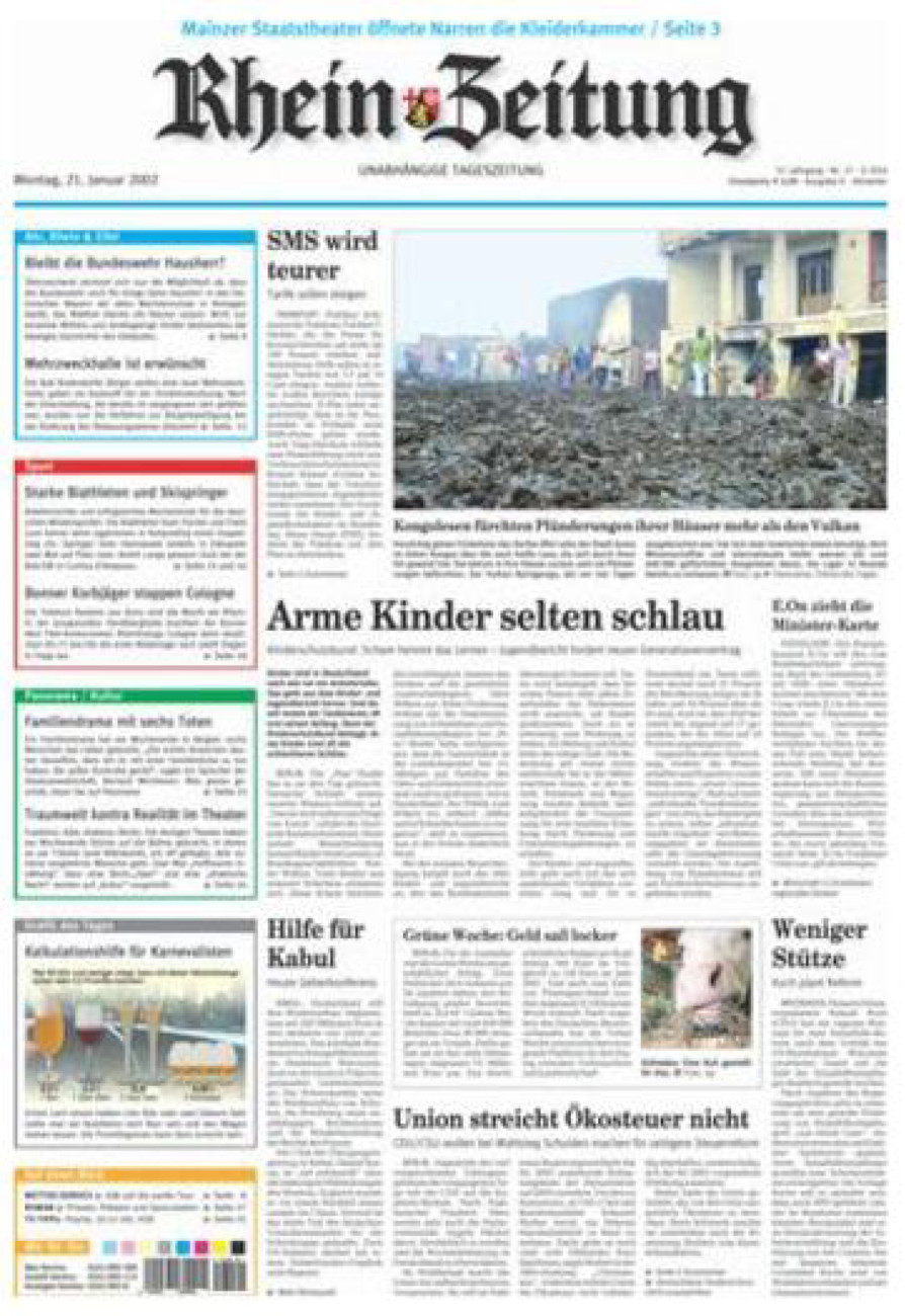 Rhein-Zeitung Kreis Ahrweiler vom Montag, 21.01.2002