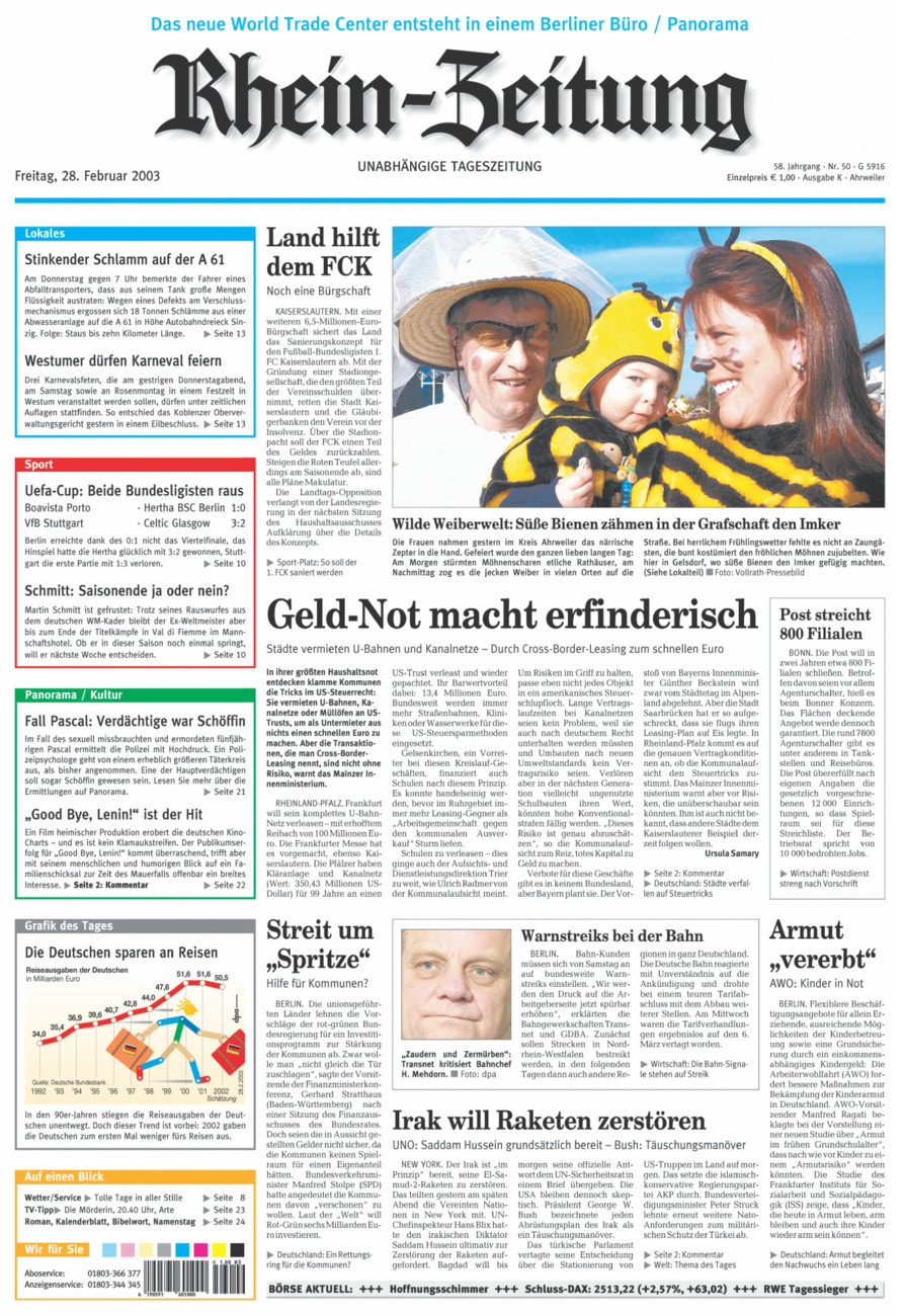 Rhein-Zeitung Kreis Ahrweiler vom Freitag, 28.02.2003