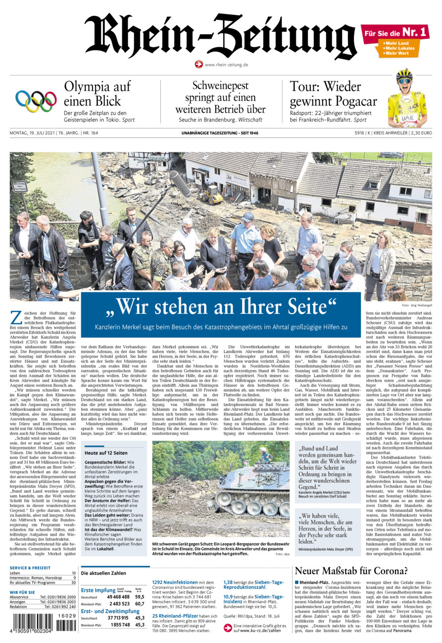 Rhein-Zeitung Kreis Ahrweiler vom Montag, 19.07.2021