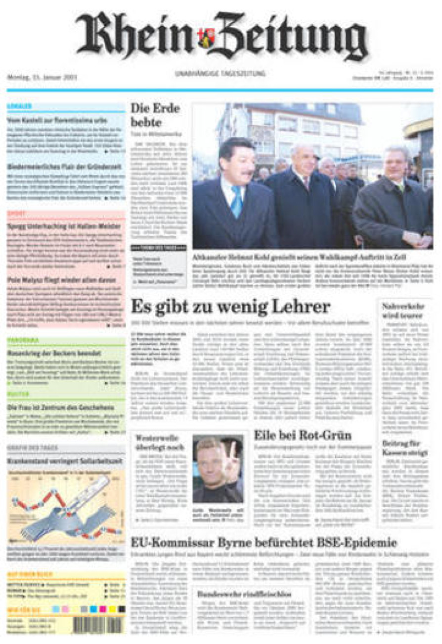 Rhein-Zeitung Kreis Ahrweiler vom Montag, 15.01.2001