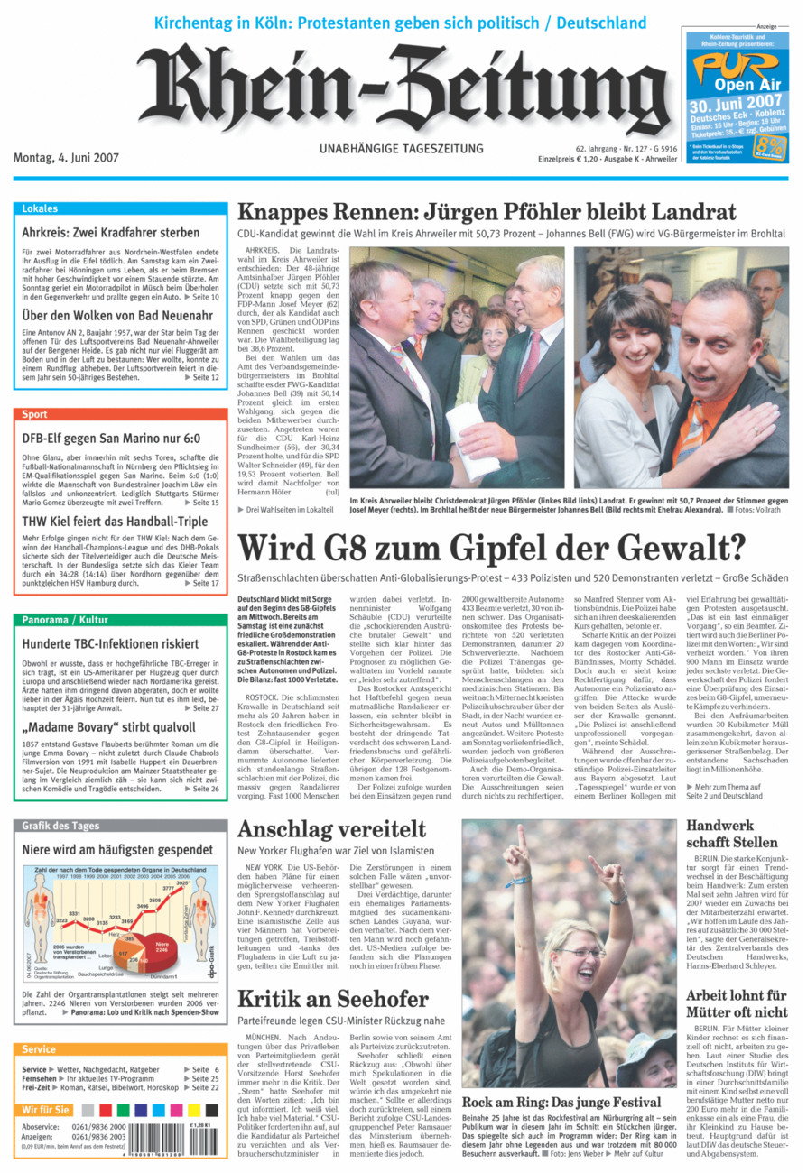 Rhein-Zeitung Kreis Ahrweiler vom Montag, 04.06.2007