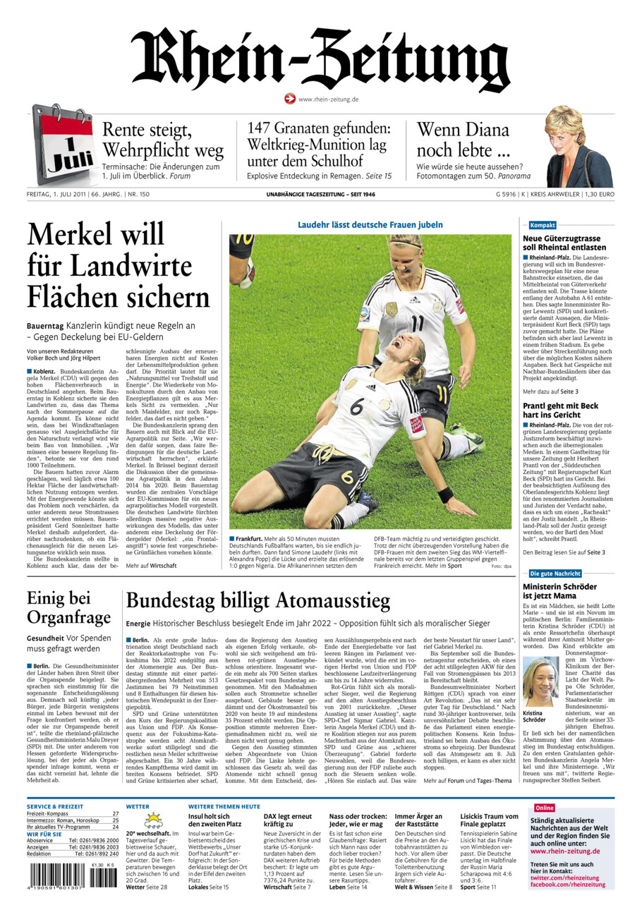 Rhein-Zeitung Kreis Ahrweiler vom Freitag, 01.07.2011