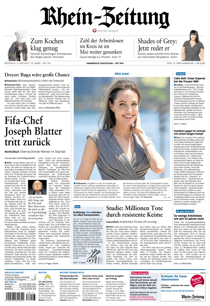 Rhein-Zeitung Kreis Ahrweiler vom Mittwoch, 03.06.2015